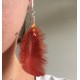 Boucles d'oreilles Plumes rousses