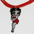 Pendentif organza rouge Betty Boop