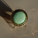 Bague Turquoise ronde avec anneau argenté haut de gamme